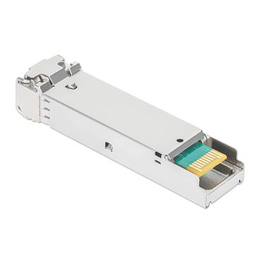 INTELLINET Gigabit SFP Mini-GBIC Transceiver WDM bidirektional für LWL-Kabel 1000Base-BX-D (LC) Singlemode-Port, 120 km, BiDi WDM (RX1490/TX1550), MSA-konform für maximale Kompatibilität, silber (508650)