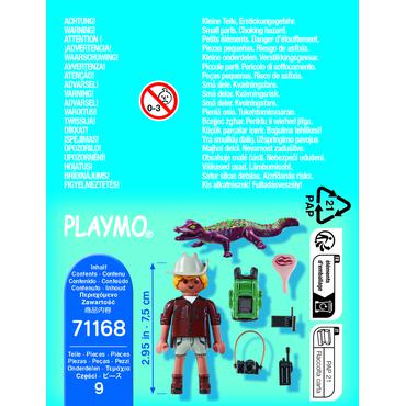 Researcher with young ca iman