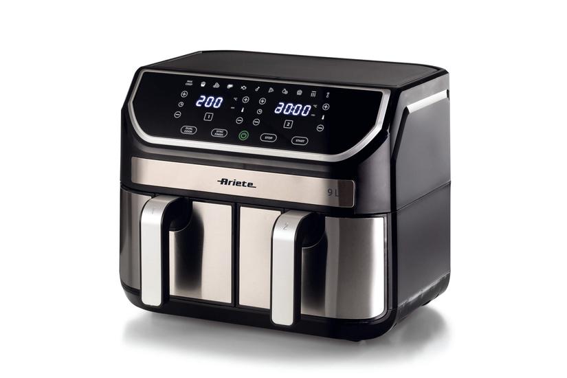 Ariete 4625/00 Dobbelt 9 L Enkeltstående 2100 W Varmluftsteger Sort, Rustfrit stål