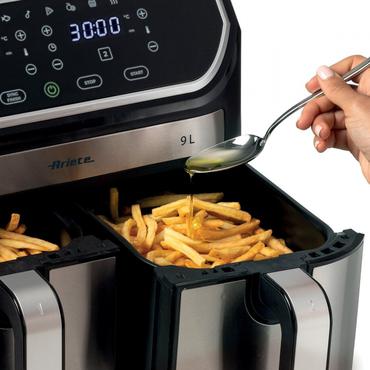 Ariete 4625/00 Dobbelt 9 L Enkeltstående 2100 W Varmluftsteger Sort, Rustfrit stål