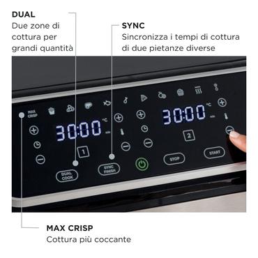 Ariete 4625/00 Dobbelt 9 L Enkeltstående 2100 W Varmluftsteger Sort, Rustfrit stål