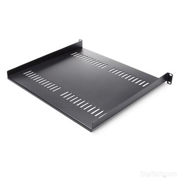 StarTech.com 1U Vented Server Rack Cabinet Shelf, 16in Deep Fixed Cantilever Tray, Rackmount Shelf for 19" AV/Data/Network Equipment Enclosure w/ Cage Nuts & Screws, 44lbs Weight Capacity - 1U Network Rack Shelf (CABSHELF116V) - rackhylde - 1U