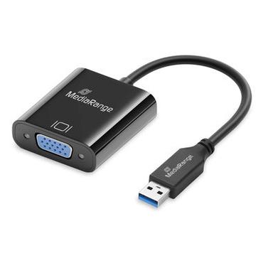 MediaRange MRCS230 videokabel adapter 0,2 m USB Type-A VGA (D-Sub) Sort