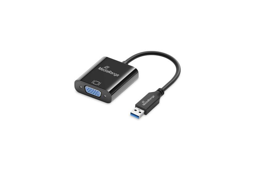 MediaRange MRCS230 videokabel adapter 0,2 m USB Type-A VGA (D-Sub) Sort