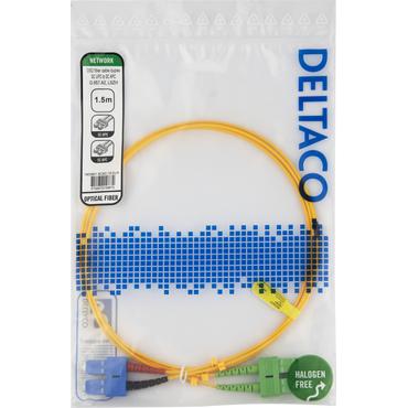 Deltaco SCSC-15-DUA InfiniBand og fiberoptisk kabel 1,5 m 2x SC Gul