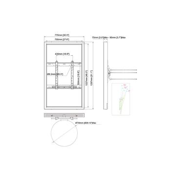 Multibrackets M Pro Series indelukke - for digitalt skiltepanel - medium - hvid