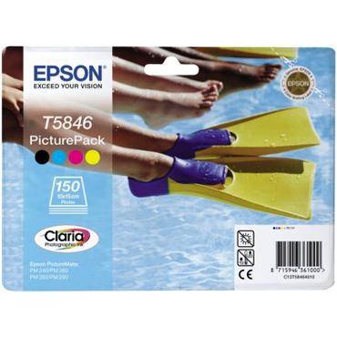 Epson PicturePack T5846 - 1 - farve (cyan, magenta, gul, sort) - printpatron (papirkit)