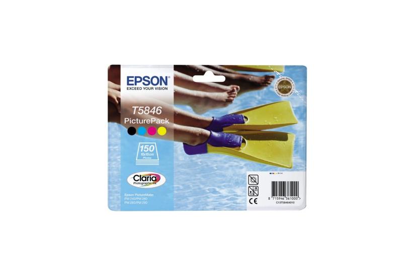 Epson PicturePack T5846 - 1 - farve (cyan, magenta, gul, sort) - printpatron (papirkit)