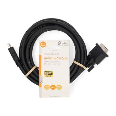 Nedis CCGL34800BK30 videokabel adapter 3 m HDMI Type A (Standard) DVI-D Sort