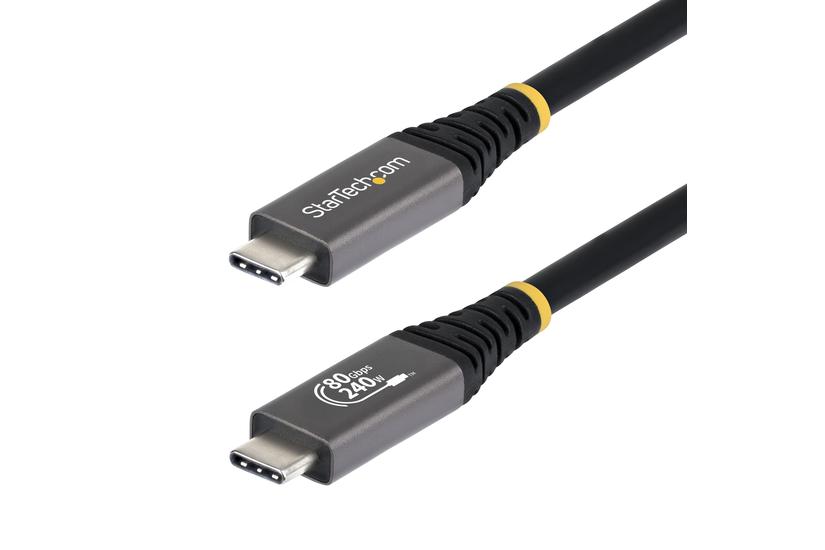 StarTech.com CC50CM80GUSB4CABLE USB-kabel USB4 Gen 4x2 0,5 m USB C Sort