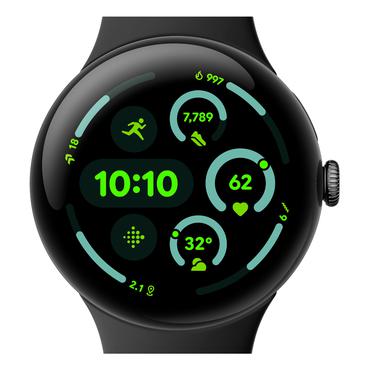 Google Pixel Watch 3 - mattsvart aluminium - smart klocka med aktivt band - obsidian - 32 GB