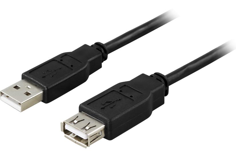 DELTACO USB2-12S - USB-f&ouml;rl&auml;ngningskabel - USB till USB - 2 m