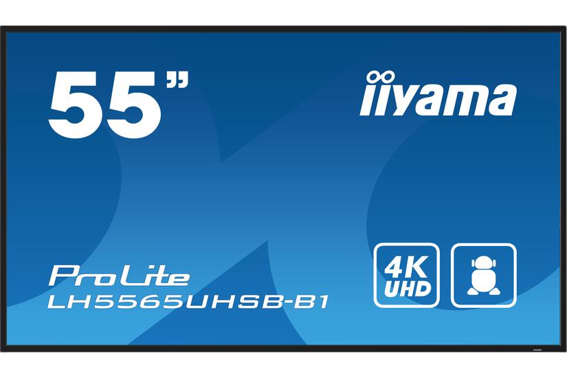 iiyama ProLite LH5565UHSB-B1 55" Klass (54.6" visbar) LED-bakgrundsbelyst LCD-skärm - 4K - för digital skyltning