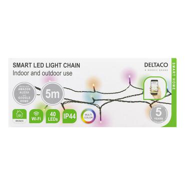 DELTACO SMART HOME SH-LRGB5M - lyskæde - LED - 16 millioner farver - sort
