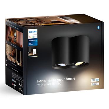 White Ambiance Pillar Doppelspot (schwarz, inkl. Dimmschalter)