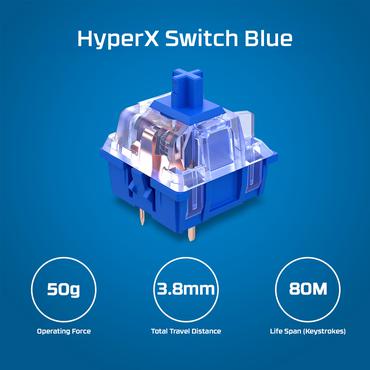 HyperX Alloy Origins Core PBT HX blåt – mekanisk gaming-tastatur
