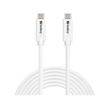 Sandberg 136-75 USB-kabel USB 3.2 Gen 2 (3.1 Gen 2) 3 m USB C Hvid