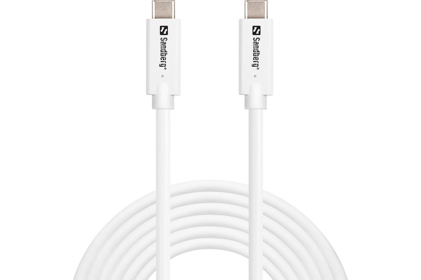 Sandberg 136-75 USB-kabel USB 3.2 Gen 2 (3.1 Gen 2) 3 m USB C Hvid