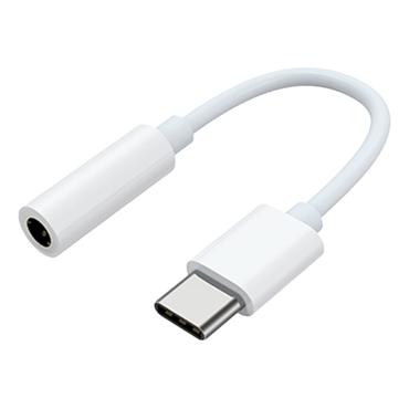 Samsung Mobeen USB-C till 3,5 mm ljuduttag-adapter vit, h&ouml;rlursadapter.