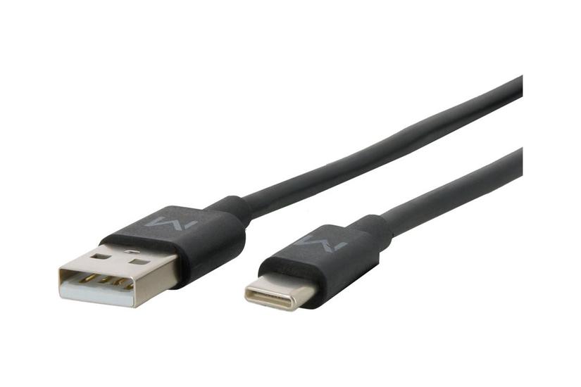 Mobilis Mobilkabel - USB C - 1 m - USB A - Sort - USB 2.0