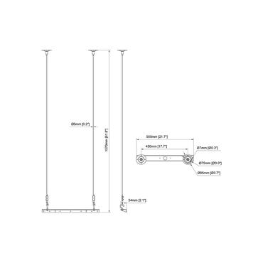 Multibrackets M Pro Series komponenter til montering - for indelukke - 1500 mm ledning, medium