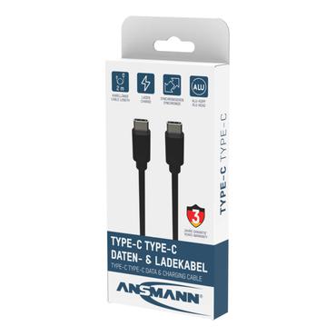 Ansmann 1700-0122 USB-kabel 2 m USB C Sort