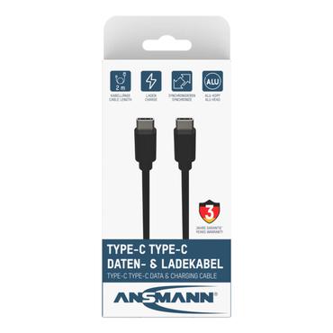 Ansmann 1700-0122 USB-kabel 2 m USB C Sort