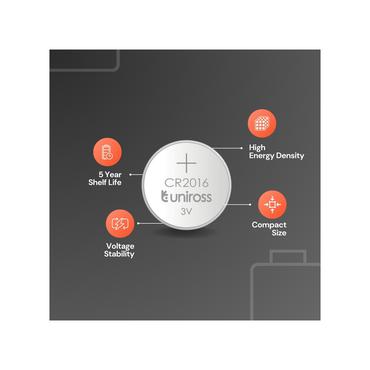 Uniross Batteries Batteri - 3 V - CR2016 - 1 styck - Lithium Manganese Dioxide - 80