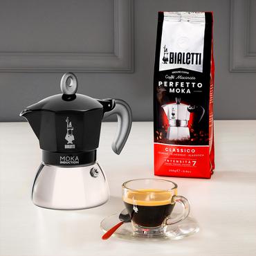 Bialetti Moka Induktion Moka gryde 0,28 L Sort, Sølv