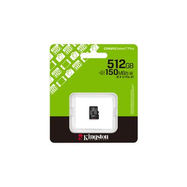 Kingston Technology 512 GB micSDXC Canvas Select Plus Gen3 150R A1, enkelt pakke uden ADP