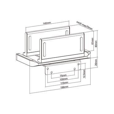 Multibrackets M Thin Client Holder and Stand komponenter til montering - for mini PC - sort