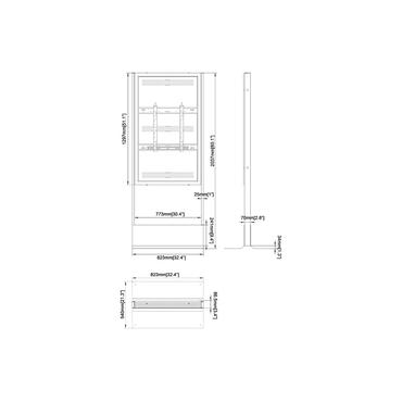 Multibrackets M Pro Series Enclosure Totem stativ - for LCD display - indendørs - sort
