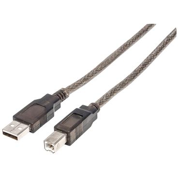Manhattan 152389 USB-kabel USB 2.0 15 m USB A USB B Sort