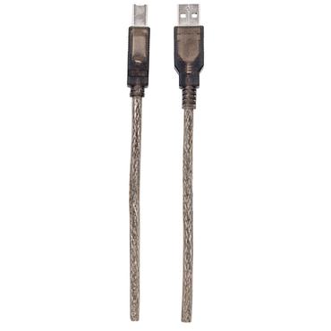 Manhattan 152389 USB-kabel USB 2.0 15 m USB A USB B Sort