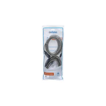 Manhattan 152389 USB-kabel USB 2.0 15 m USB A USB B Sort