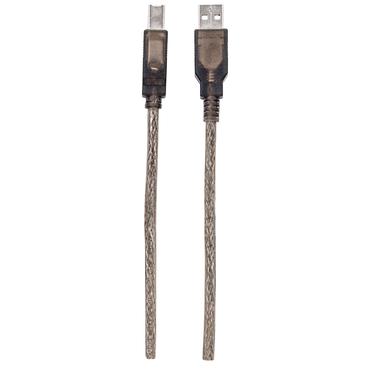 Manhattan 152389 USB-kabel USB 2.0 15 m USB A USB B Sort