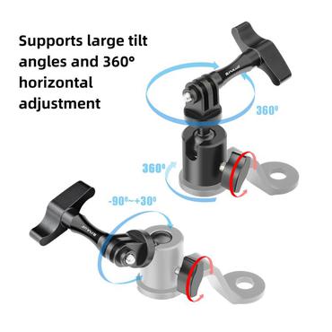 PULUZ Aluminum Motorcycle Mirror Camera Mount (Black)