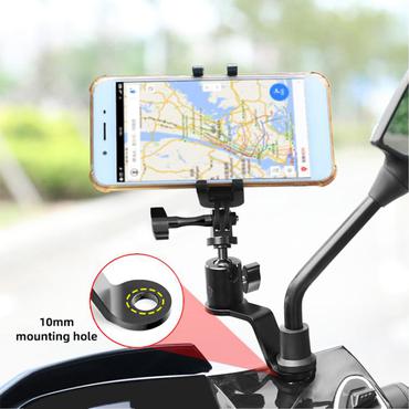 PULUZ Aluminum Motorcycle Mirror Camera Mount (Black)