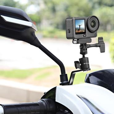 PULUZ Aluminum Motorcycle Mirror Camera Mount (Black)