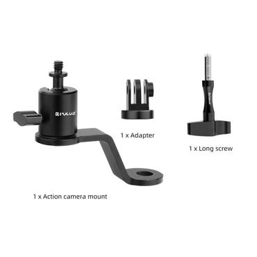 PULUZ Aluminum Motorcycle Mirror Camera Mount (Black)