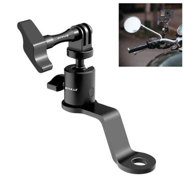 PULUZ Aluminum Motorcycle Mirror Camera Mount (Black)