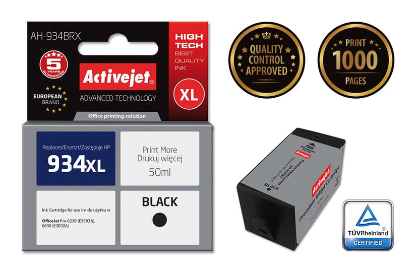 Activejet AH-934BRX Bl&aelig;k (erstatning HP 934XL C2P23AE; Premium; 50 ml; sort)