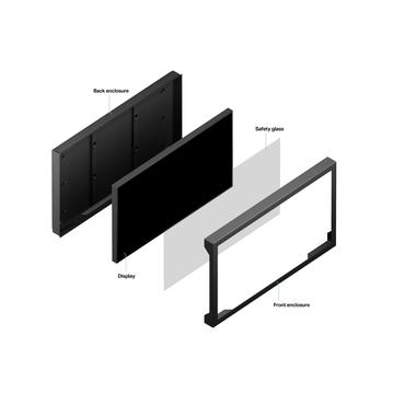 Multibrackets M Pro Series h&ouml;lje - f&ouml;r platt panel - utomhus, v&auml;gg, landskap - svart