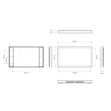 Multibrackets M Pro Series h&ouml;lje - f&ouml;r platt panel - utomhus, v&auml;gg, landskap - svart