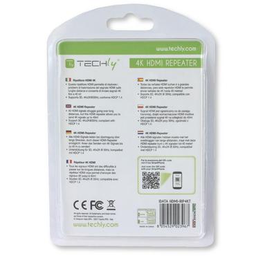 Techly IDATA-HDMI2-RIP4KT AV forlænger AV gentager Sort