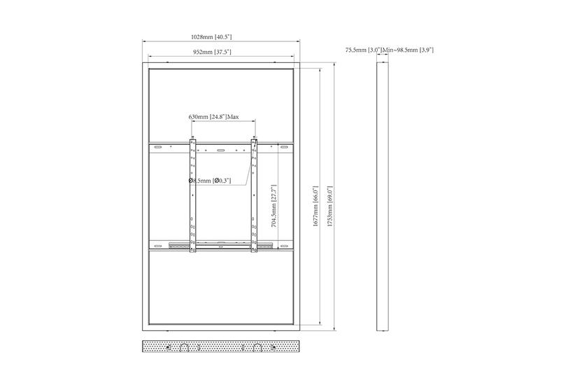 Multibrackets M Pro Series - Large indelukke - for digital skiltning LCD-panel - sort