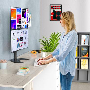 Techly ICA-LCD 2520V skærmbeslag og -stativer 68,6 cm (27") Skrivebord Sort