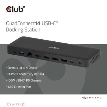 CLUB3D CSV-2540 dockingstation Docking USB 3.2 Gen 1 (3.1 Gen 1) Type-C Sort