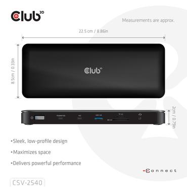 CLUB3D CSV-2540 dockingstation Docking USB 3.2 Gen 1 (3.1 Gen 1) Type-C Sort