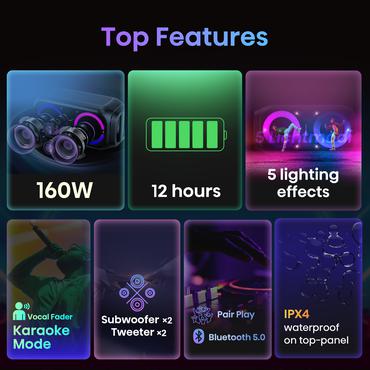 Hisense Party Rocket 160 Festtaler Sort 160 W